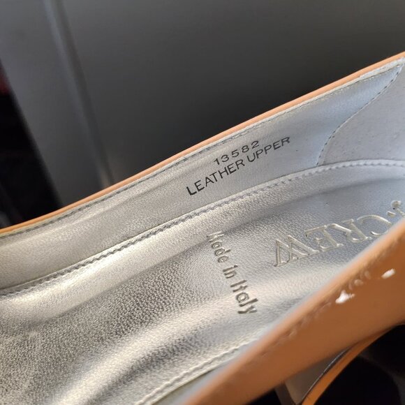 J.Crew Made in Italy Nude Patent Peep Toe Heels Size 38 - Picture 5 of 5